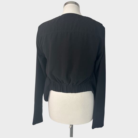 Kardashian Kollection Small Black Tie Waist Open Front Cardigan Polyester - Picture 7 of 10